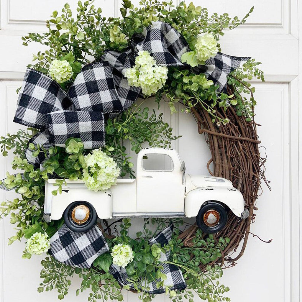 Corona de Navidad con camioneta