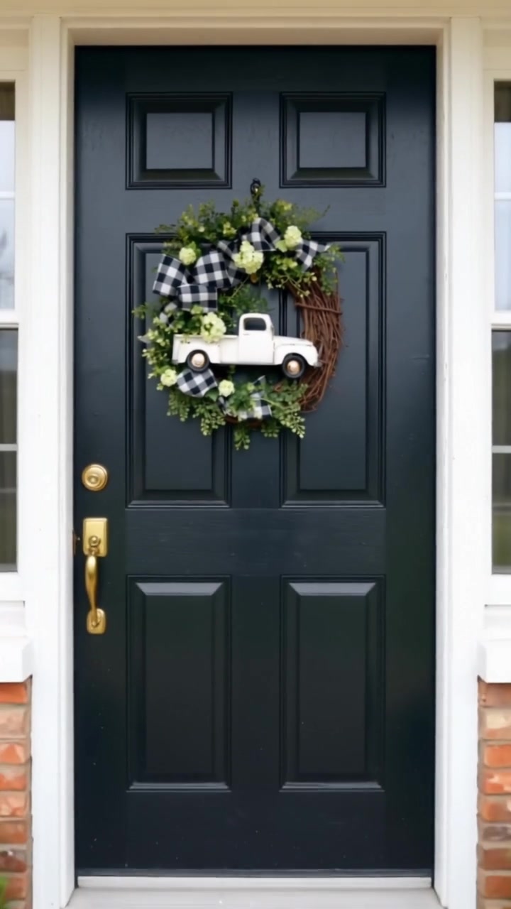 Corona de Navidad con camioneta
