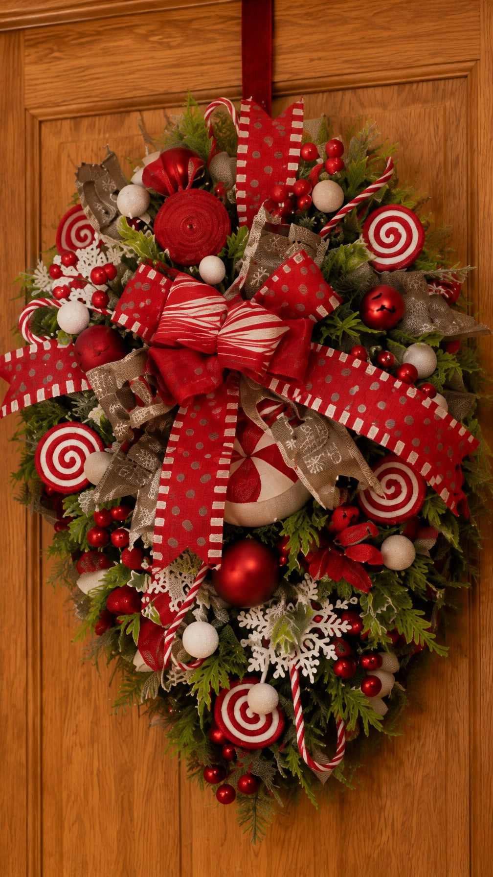 Corona de Navidad de caramelos