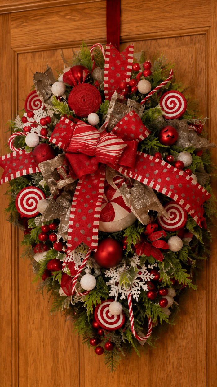 Corona de Navidad de caramelos